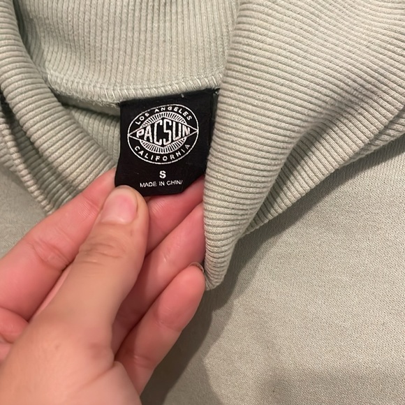 Pacsun Seagram green cropped turtleneck sweatshirt sweater - Picture 4 of 4